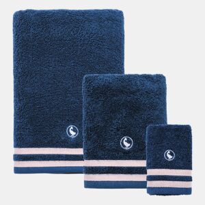 Conjunto de 3 toalhas de banho 30x50, 50x90, 70x140 cm Algodão 500GSM Azul Marinho El Ganso