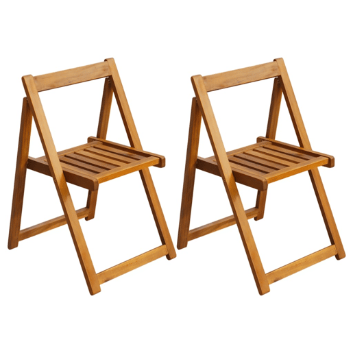 vidaXL Cadeiras de jardim dobráveis 2 pcs madeira acácia maciça
