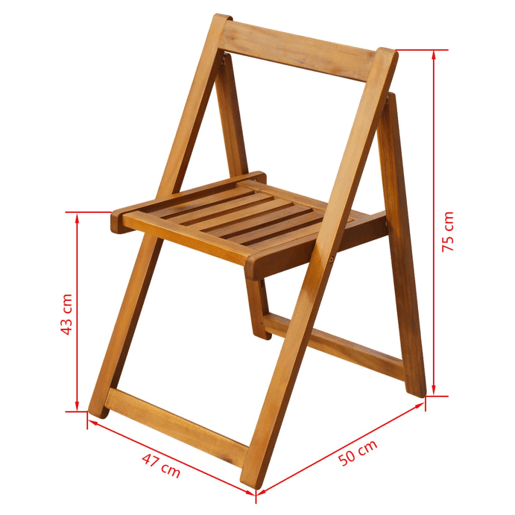 vidaXL Cadeiras de jardim dobráveis 2 pcs madeira acácia maciça