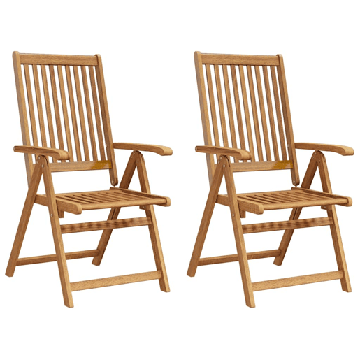 vidaXL Cadeiras jardim dobráveis 2 pcs madeira acácia maciça castanho