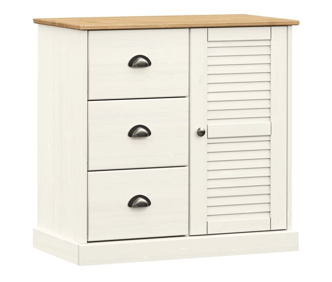 Vidaxl aparador con cajones vigo madera maciza pino blanco 78x40x75 cm