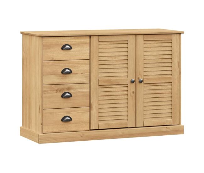 Vidaxl aparador con cajones vigo madera maciza pino 113x40x75 cm