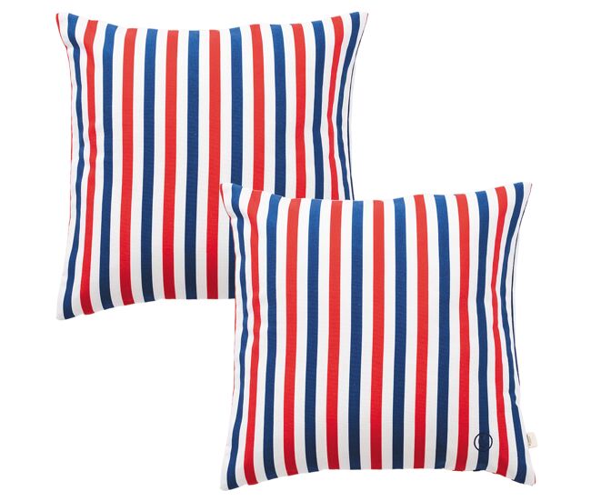 Set de 2 cojines 40x40cm 100% algodón 300gsm rayas yale el ganso