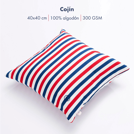 Conjunto de 2 almofadas 40x40cm 100% algodão 300gsm listrado Yale El Ganso