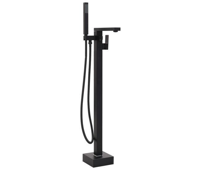 Vidaxl grifo para bañera de pie acero inoxidable negro 90 cm