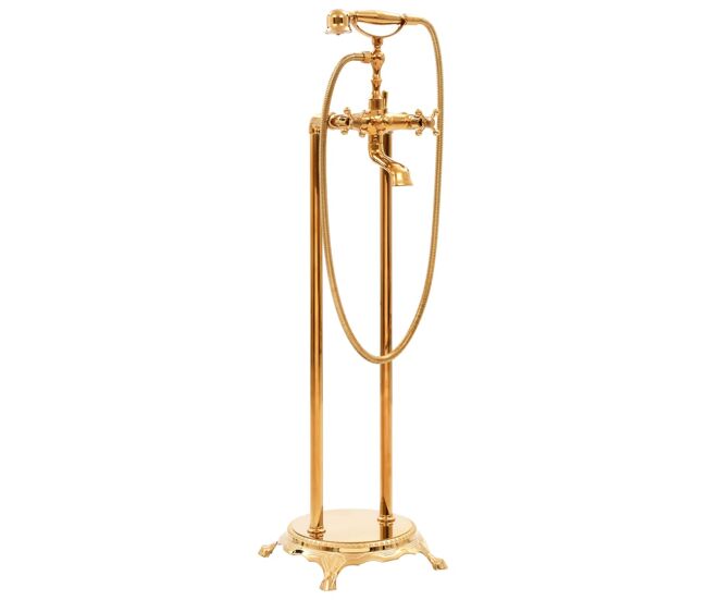 Vidaxl grifo para bañera de pie acero inoxidable dorado 99,5 cm