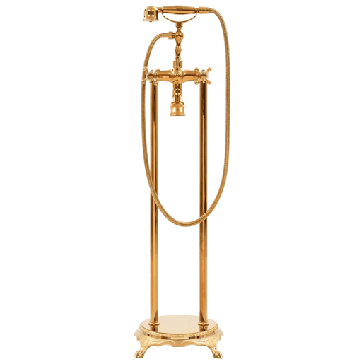 vidaXL Torneira de pé para banheira aço inoxidável 99,5 cm dourado