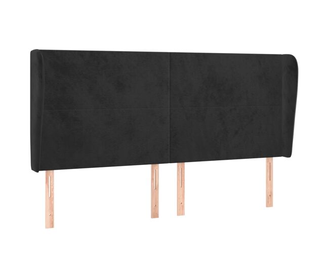 Vidaxl cabecero con orejas de terciopelo negro 163x23x118/128 cm