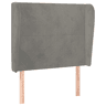 vidaXL Cabeceira cama c abas veludo 103x23x118128 cm cinzento-claro