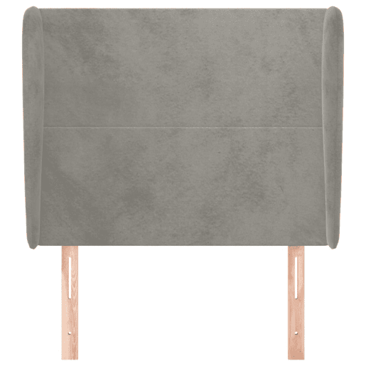 vidaXL Cabeceira cama c abas veludo 103x23x118128 cm cinzento-claro vidaXL Cabeceira cama c abas veludo 103x23x118128 cm cinzento-claro