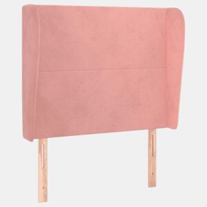 vidaXL Cabeceira de cama c abas veludo 83x23x118128 cm rosa