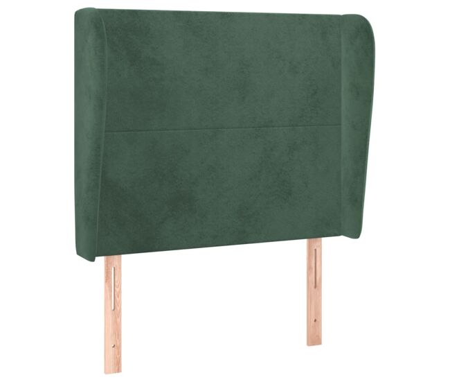 Vidaxl cabecero con orejas de terciopelo verde oscuro 93x23x118/128 cm