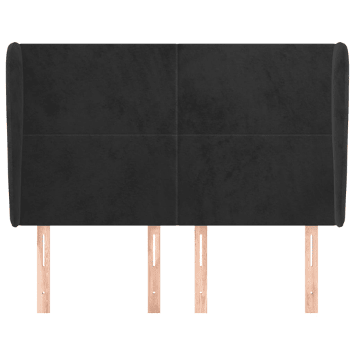 vidaXL Cabeceira de cama c abas veludo 147x23x118128 cm preto