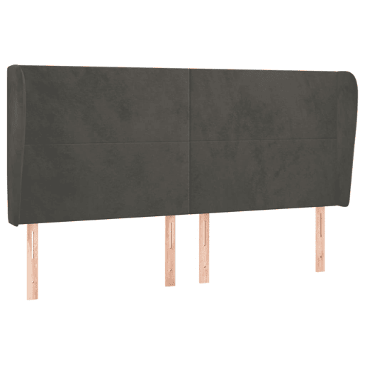 vidaXL Cabeceira cama c abas veludo 163x23x118128 cm cinzento-escuro vidaXL Cabeceira cama c abas veludo 163x23x118128 cm cinzento-escuro