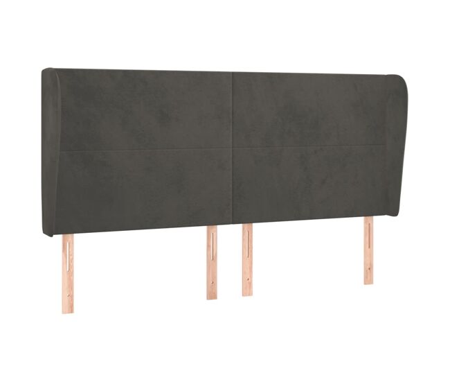 Vidaxl cabecero con orejas de terciopelo gris oscuro 163x23x118/128 cm