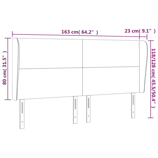 vidaXL Cabeceira cama c abas veludo 163x23x118128 cm cinzento-escuro vidaXL Cabeceira cama c abas veludo 163x23x118128 cm cinzento-escuro