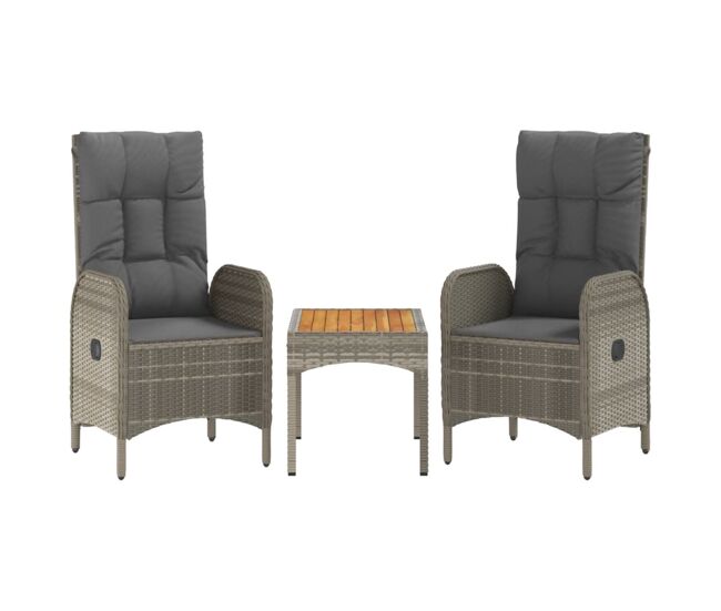 Muebles de jardín muebles de exterior conjunto de muebles de 3 piezas con cojines grises resina tejida 02_0015973