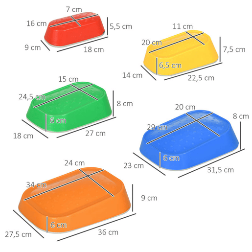 ZONEKIZ Jogo de Equilíbrio para Crianças de 3-8 Anos Conjunto de 5 Degraus para Treino de Equilíbrio e Promover a Coordenação 36x27,5x31 cm Multicor