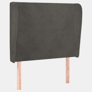 vidaXL Cabeceira cama c abas veludo 83x23x118128 cm cinzento-escuro