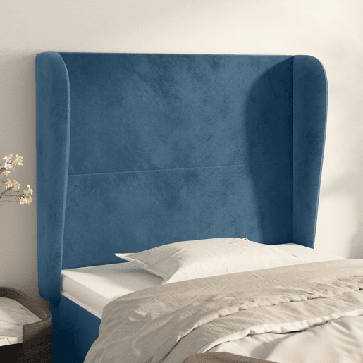 vidaXL Cabeceira cama c abas veludo 93x23x118128 cm azul-escuro vidaXL Cabeceira cama c abas veludo 93x23x118128 cm azul-escuro