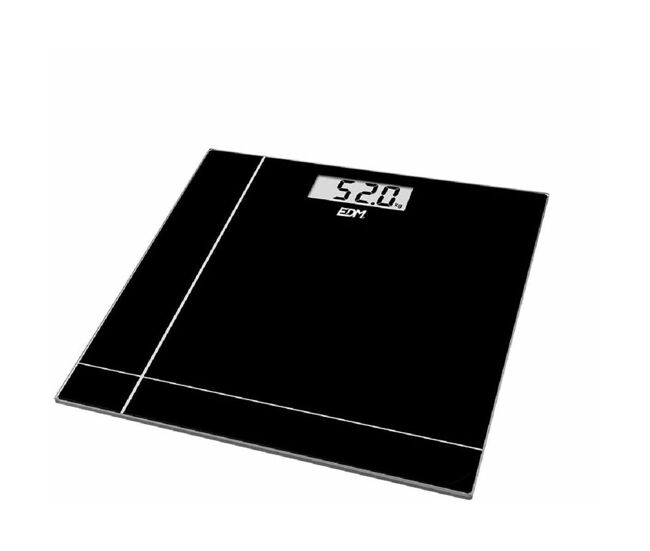 Báscula digital de baño edm 07521 negro cristal 180 kg