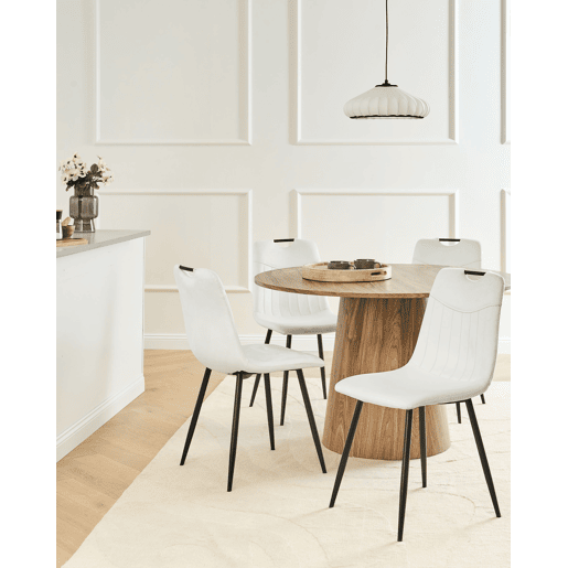 Conjunto de 4 cadeiras de jantar ARGYLE Veludo Branco creme