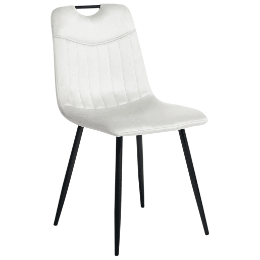 Conjunto de 4 cadeiras de jantar ARGYLE Veludo Branco creme