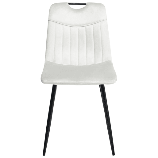 Conjunto de 4 cadeiras de jantar ARGYLE Veludo Branco creme