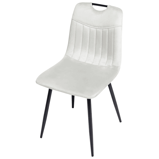 Conjunto de 4 cadeiras de jantar ARGYLE Veludo Branco creme
