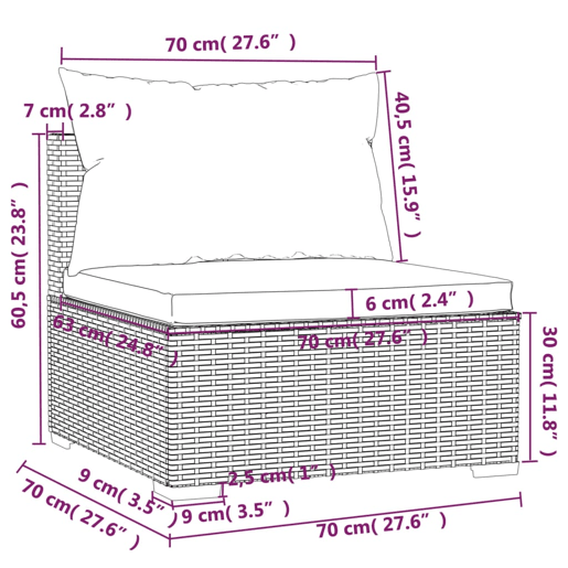 Móveis de jardim móveis de exterior Conjunto de móveis de 2 peças com almofadas de resina tecida marrom 02_0015903