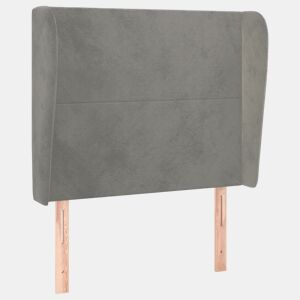 vidaXL Cabeceira de cama c abas veludo 83x23x118128cm cinzento-claro