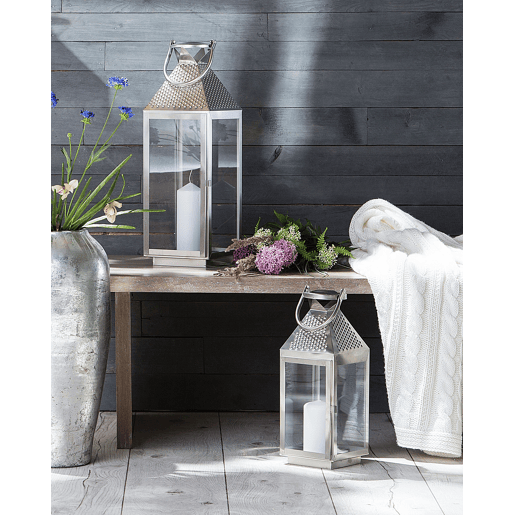 Lanterna BALI Aço inoxidável 55 cm Prateado Lanterna BALI Aço inoxidável 55 cm Prateado