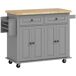 Isla de Cocina MDF, Madera de Caucho HOMCOM, hogar - cocina Isla de Cocina MDF, Madera de Caucho HOMCOM, hogar - cocina Gris