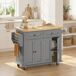 Isla de Cocina MDF, Madera de Caucho HOMCOM, hogar - cocina Isla de Cocina MDF, Madera de Caucho HOMCOM, hogar - cocina Gris