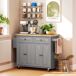 Isla de Cocina MDF, Madera de Caucho HOMCOM, hogar - cocina Isla de Cocina MDF, Madera de Caucho HOMCOM, hogar - cocina Gris