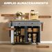 Isla de Cocina MDF, Madera de Caucho HOMCOM, hogar - cocina Isla de Cocina MDF, Madera de Caucho HOMCOM, hogar - cocina Gris