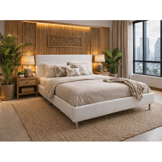Cama de Casal Star (Branco)(200×180 cm) Cama de Casal Star (Branco)(200×180 cm)