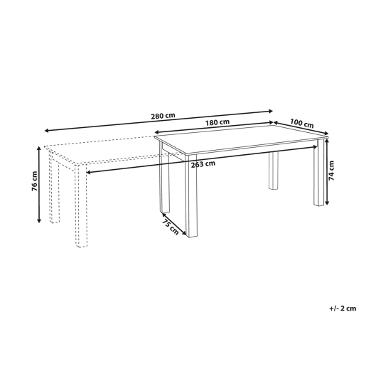 Mesa de jantar extensível MADURA Freixo claro 180280 cm 100 cm