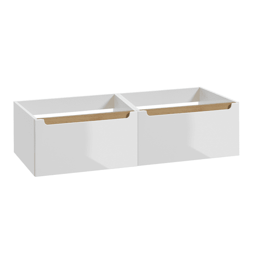 Móvel sob-lavatório 120cm 2 gavetas Livia Branco Madeira