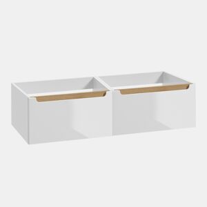 Móvel sob-lavatório 120cm 2 gavetas Livia Branco Madeira