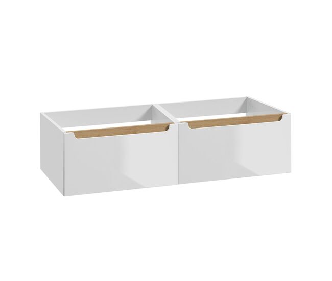 Mueble bajo lavabo 120cm 2 cajones livia blanco y madera