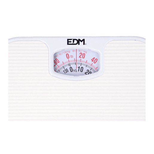 Balança Analógica EDM 07617 Polipropileno 130 Kg 26 x 24 x 4 cm 24 x 26 x 4 cm