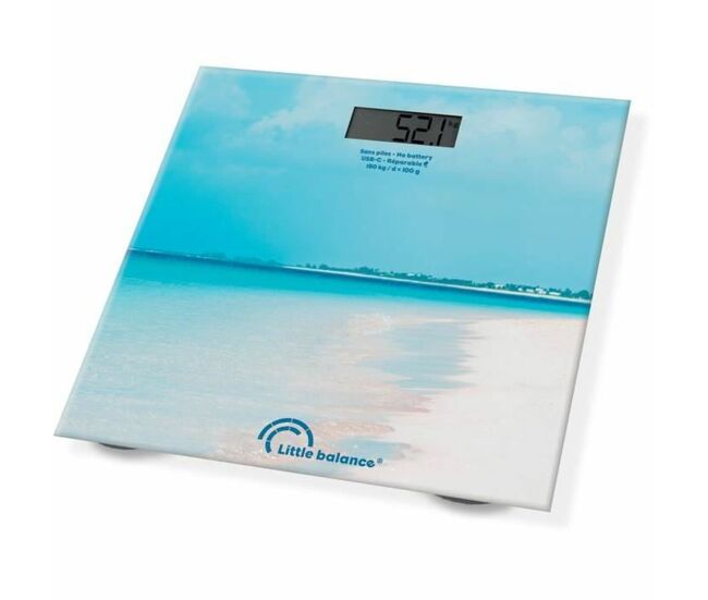 Báscula digital de baño little balance caribe azul
