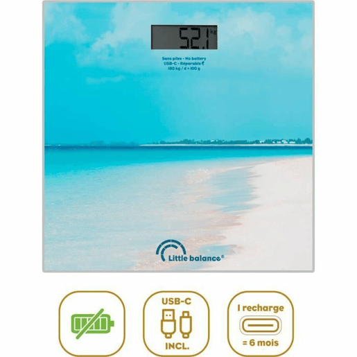 Balança digital para casa de banho Little Balance Caribe Azul