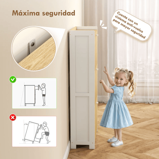 HOMCOM Sapateira Estreita com 3 Portas de Bambu em Ripas Móvel Sapateira com Prateleiras Ajustáveis para 18 Pares de Sapatos 60x24x118 cm Branco e Madeira