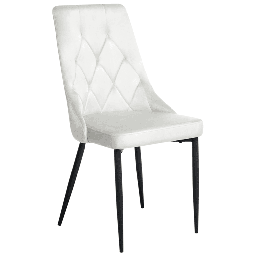 Conjunto de 2 cadeiras de jantar AVENIR Veludo Branco creme