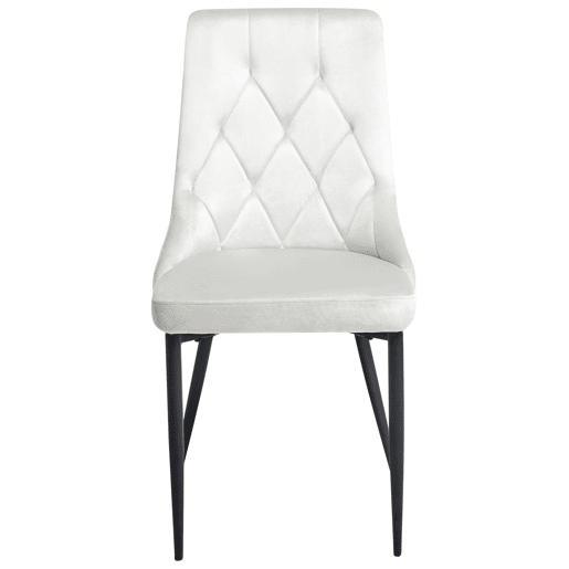 Conjunto de 2 cadeiras de jantar AVENIR Veludo Branco creme