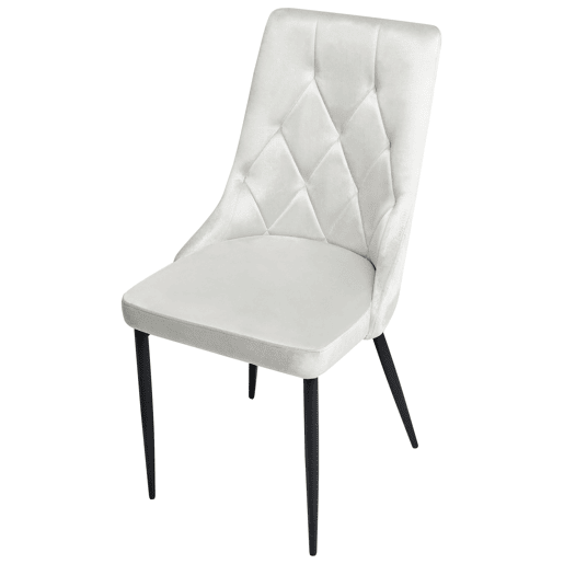 Conjunto de 2 cadeiras de jantar AVENIR Veludo Branco creme