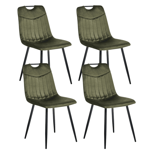 Conjunto de 4 cadeiras de jantar ARGYLE Veludo Verde escuro