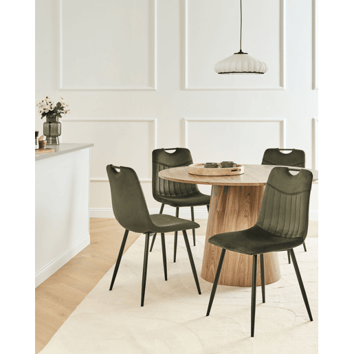 Conjunto de 4 cadeiras de jantar ARGYLE Veludo Verde escuro